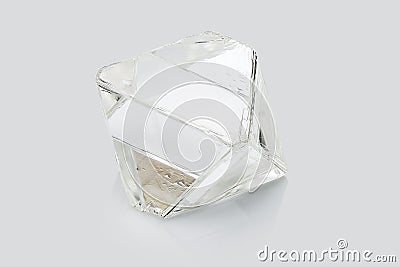 Transparent rough diamond isolated on white background Stock Photo