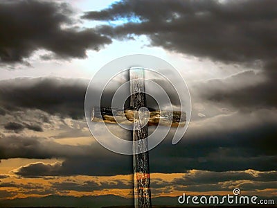 Transparent Rugged Cross Stock Photo