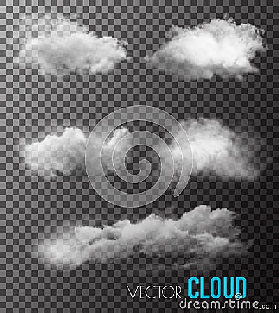 Transparent set of smoke vectors Vector Illustration