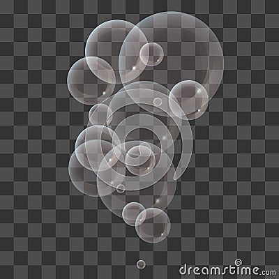 Transparent shiny bubbles Vector Illustration