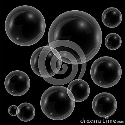 Transparent Soap Bubbles Isolated Vector Illustration