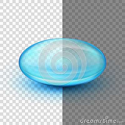 Transparent soft gel capsule. EPS 10 Vector Illustration