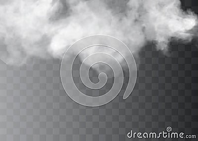 Transparent special effect stands out with fog or smoke. White cloud vector, fog or smog Vector Illustration