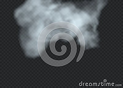 Transparent special effect stands out with fog or smoke. White cloud vector, fog or smog Vector Illustration