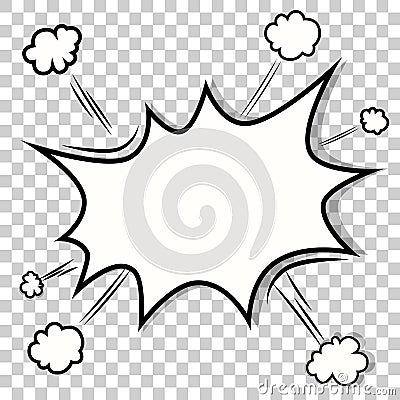 Transparent template. Boom comic book explosion Vector Illustration