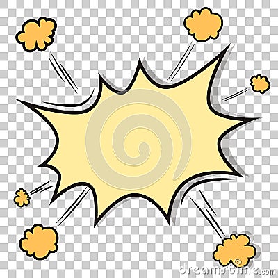 Transparent template. Boom comic book explosion Vector Illustration