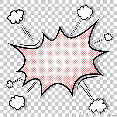 Transparent template. Boom comic book explosion Vector Illustration