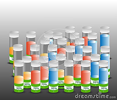 Transparent Tubes chemistry set in lab Vector Illustration