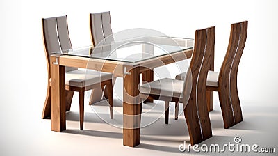 Transparent Two-toned Dining Table With Strong Contours Stock Photo