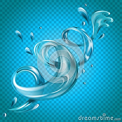 Transparent vector water splash on light background Vector Illustration