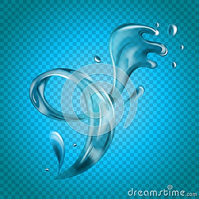 Transparent vector water splash on light background Vector Illustration