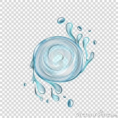 Transparent vector water splash on light background Vector Illustration