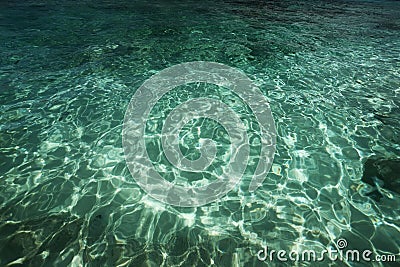 Transparent water of ocean. Stock Photo