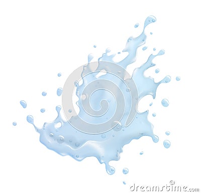 Transparent Water Splash Isolated on a white background. Vector Illustration
