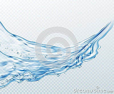 Transparent water splashes, drops isolated on transparent background. Vector illustration Vector Illustration