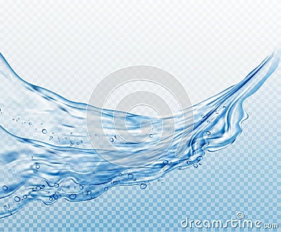 Transparent water splashes, drops isolated on transparent background. Vector illustration EPS10 Vector Illustration
