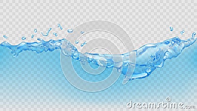 Transparent water wave. Transparency only in vector file Vector Illustration