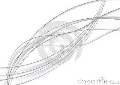 Transparent wavy gray lines abstract vector Vector Illustration