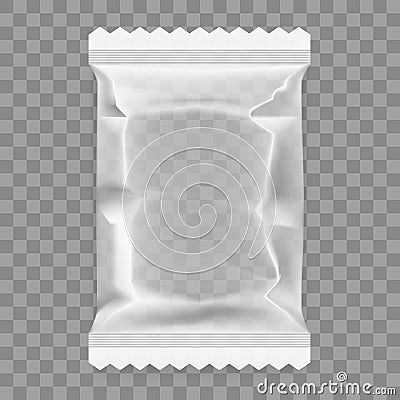 Transparent White Food Snack Plastic Pillow Bag Stock Photo