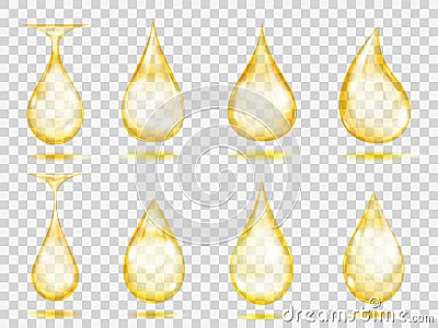 Transparent yellow drops Vector Illustration