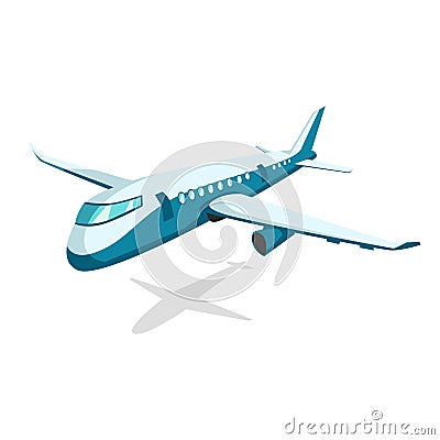 Transport airplane or airbus plane. Flat vector Vector Illustration