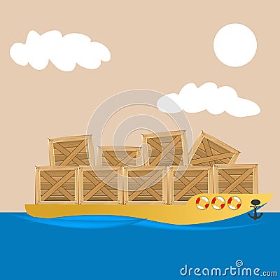 Transport boat Vector Illustration