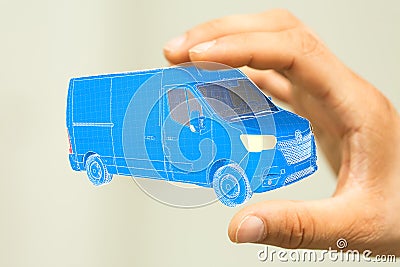 Transport Cardboard boxes, logistics and delivery concept digital 3d Stock Photo