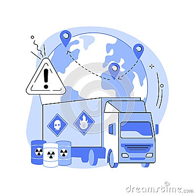 Transport of dangerous goods abstract concept vector illustration. Vector Illustration