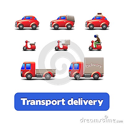 Transport Delivery Web Icons Vector Illustration