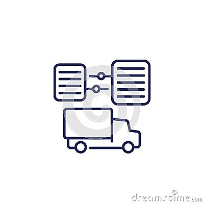 transport documents or CMR line icon Vector Illustration