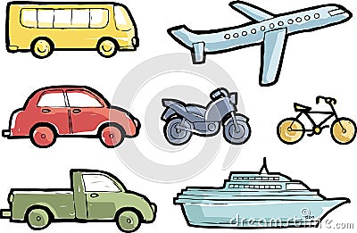 Transport doodle Vector Illustration