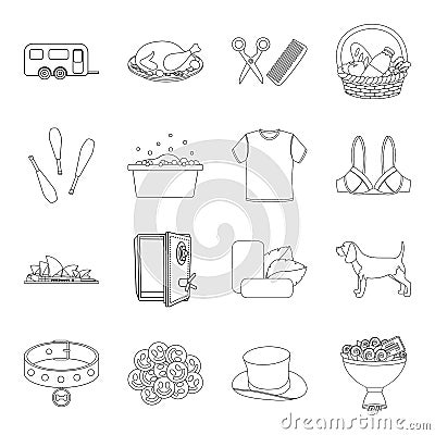 Transport, finance, dentistry and other web icon in outline style.medicine, maintenance, cleaning icons in set Vector Illustration