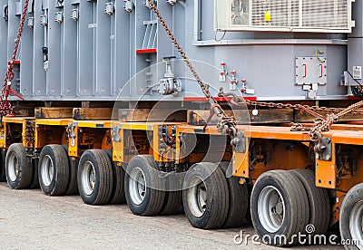 Transport of heavy, oversized loads and construction machinery Stock Photo