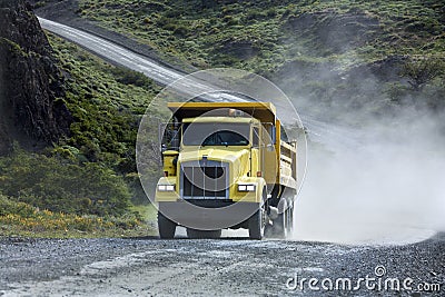 Transport - Heavy Truck - Gravel Road Stock Photo
