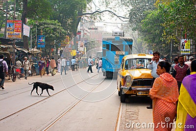 Transport and human traffic on asian street Editorial Stock Photo