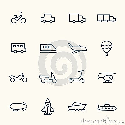 Transport icon set Vector Illustration