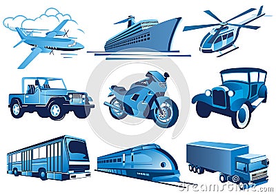 Transport icons Stock Photo