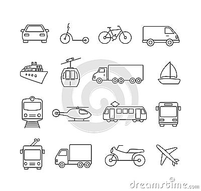 Transport Icons - Travel Vector Illustration