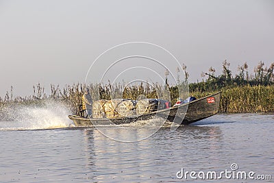 Transport at Inle lake Editorial Stock Photo