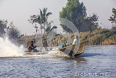 Transport at Inle lake Editorial Stock Photo