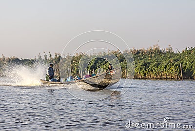 Transport at Inle lake Editorial Stock Photo