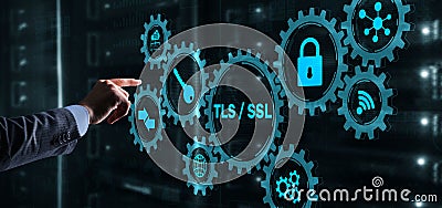 Transport Layer Security. Protocols provide secured communications. Secure Socket Layer. TLS SSL. Stock Photo