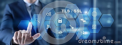Transport Layer Security. Protocols provide secured communications. Secure Socket Layer. TLS SSL. Stock Photo