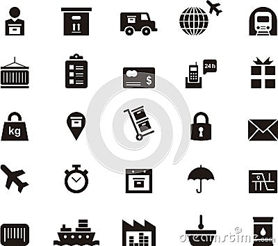 Transport, logistics and shipping icons Vector Illustration