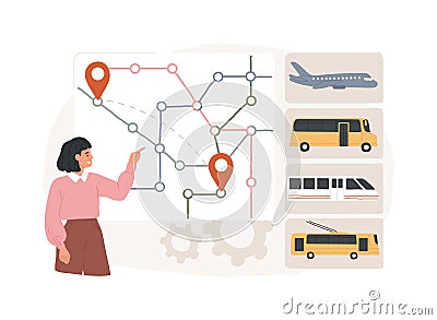 Transport network isolated concept vector illustration. Vector Illustration