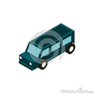 Transport standard suv vehicle isometric icon Vector Illustration