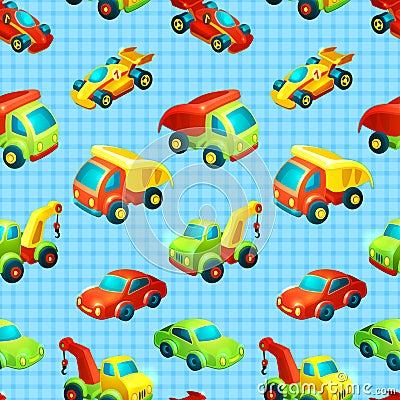 Transport toy seamless pattern Vector Illustration
