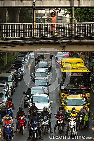 Transport traffic in city centre. Editorial Stock Photo