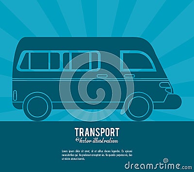 transport van vehicle design Cartoon Illustration
