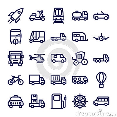 Transport Vector Icons set that can easily modify or edit Vector Illustration